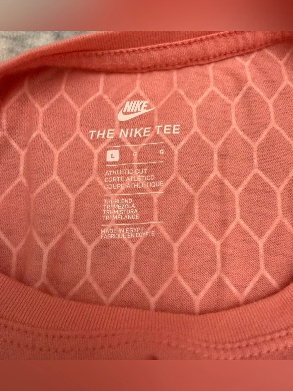 Nike athletic wear Girls' Pink Logo Tee size L